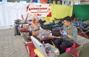 Puluhan Personel dan Instansi Polresta Cilacap Ikuti Donor Darah Sambut Hari Bhayangkara ke-80